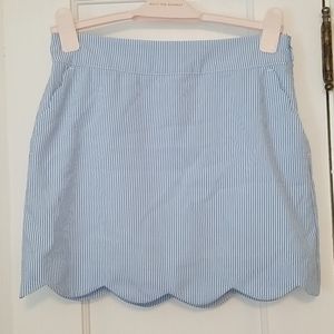 Seersucker Scalloped VV Skort